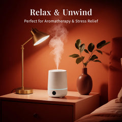 SU JUABA Cedarwood oil diffusing to create a peaceful meditation atmosphere.