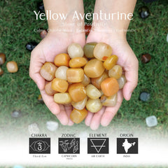 SUBSH Yellow Aventurine tumble stones pack showcases natural color variety for collections.