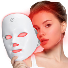 SUERBEATY red light mask showing full-face coverage for consistent light delivery