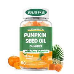 SUGAWITA pumpkin-seed-oil gummies lemon bottle for daily wellness.