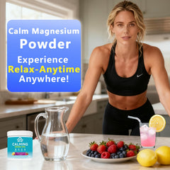 Suiyilary Calm Magnesium Powder scoop ready for precise servings.