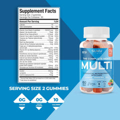Gummies arranged with glass to suggest convenient daily use.
