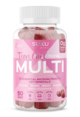 SUKU Teen Girl Multivitamin Gummies bottle ready for daily growth and energy support.