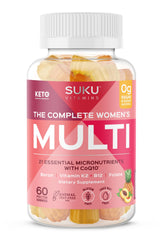 SUKU Complete Women’s Multi bottle front view with pineapple gummies for daily energy