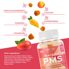 SUKU Vitamin gummies featuring Vitex chasteberry per serving for potential hormonal balance.