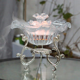SUMGREEN desktop water fountain clear angle front with calming mist
