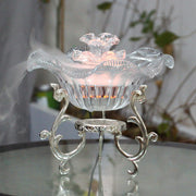 SUMGREEN desktop water fountain clear angle front with calming mist