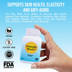 Summer Ready bottle on dresser for daily skin routine.