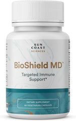 Sun Coast Sciences BioShield MD bottle front with capsules for immune support