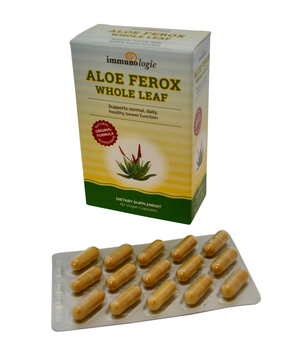 Sun Star Organics Aloe Ferox Whole Leaf Capsules bottle for daily bowel function support.