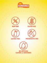 Label detail on Sundance product highlighting 50 mg zinc and 90 mg vitamin C