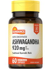 Sundance Ashwagandha 920mg bottle – daily wellness supplement for balance