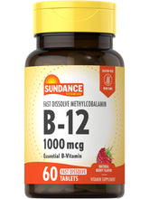 Sundance B12 fast-dissolve tablets in bottle for quick use