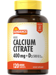 Sundance Calcium Citrate with D3 bottle with easy-to-swallow coated caplets
