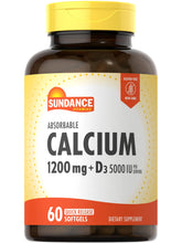 Sundance Calcium softgels bottle showing easy to swallow format for daily support