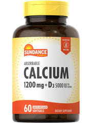 Sundance Calcium softgels bottle showing easy to swallow format for daily support