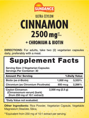 Sundance Ceylon Cinnamon capsules closeup shows easy-to-swallow veggie capsules for daily use.