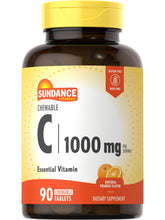 Sundance chewable vitamin C 1000mg orange tablet for daily nutrition on the go