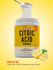 Sundance Citric Acid Powder packaging label in a clean setting
