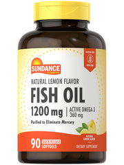 Sundance Fish Oil bottle front view highlights purified omega-3.