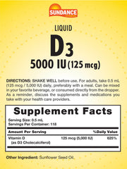 Sundance Liquid D3 dropper dispensing for precise daily dosing