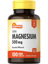 Sundance Magnesium Supplement bottle showing 500 mg dose for daily mineral intake.