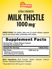 Sundance Milk Thistle quick-release capsules arranged for convenient daily dosing.