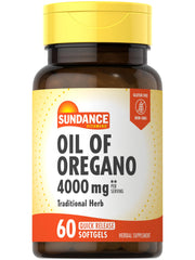 Sundance Oil of Oregano 4000mg softgels bottle for convenient daily supplementation.