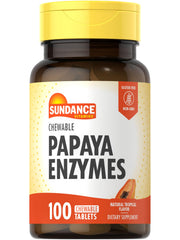 Sundance Papaya Enzyme Tablets in tropical flavor for easy daily digestion.