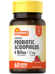 Sundance Probiotic Aciophilus 17mg berry chewable bottle for daily routine
