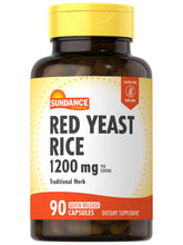 Sundance Red Yeast Rice capsules bottle showing 1200mg per serving for daily use.