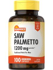 Sundance Saw Palmetto 1200mg bottle with capsules for daily wellness
