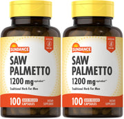 Sundance Saw Palmetto 1200mg bottle close-up, suitable for daily use.