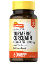 Sundance Turmeric Curcumin Complex bottle front for daily wellness support.