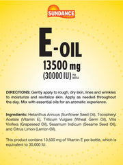 Sundance Vitamin E-Oil being poured for quick skin hydration