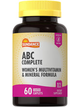 Sundance Women's ABC Complete Multivitamin bottle with coated caplets for daily wellness.