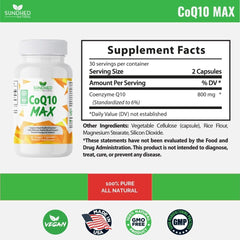 Close-up of Sundhed Natural CoQ10 capsules highlighting the high-strength formula.