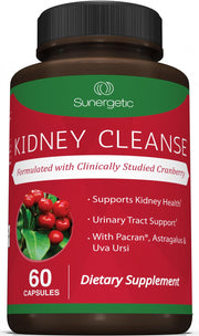 Sunergetic Kidney Cleanse bottle front showing a premium herbal blend for daily support