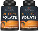 Sunergetic Premium Methyl Folate bottle shown with clear label and daily use in mind