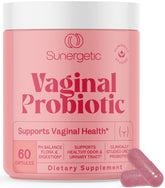 Sunergetic Premium Vaginal Probiotics bottle supports daily feminine health.