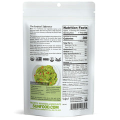 Sunfood Maca Powder scoop with powder, convenient addition to smoothies and beverages