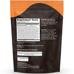 Close-up of SunLab Essentials mushroom coffee powder dissolving