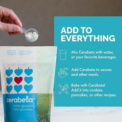Sunny Boy Cerabeta barley beta-glucan powder container on counter ready for baking and everyday use.