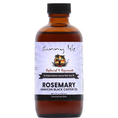 Sunny Isle Rosemary Jamaican Black Castor Oil bottle for hair growth and scalp moisture.