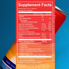Sunrise Balanced Energy Kanna can showing tropical pineapple-mango flavor