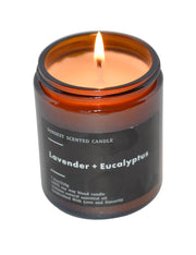 SunSest Lavender and Eucalyptus candle in a jar for a calming home atmosphere.