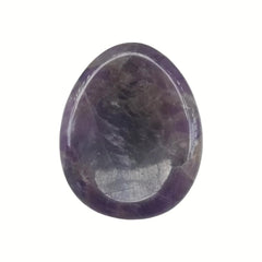 Sunshcat amethyst water-drop worry stone gleams, ideal for mindful breathing and daily carry.