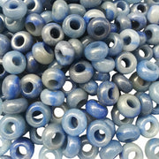 Sunshcat blue aventurine large-hole tire crystal beads for versatile jewelry making.