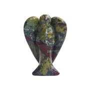 Sunshcat dragon blood jasper angel figurine for calm energy and decorative display