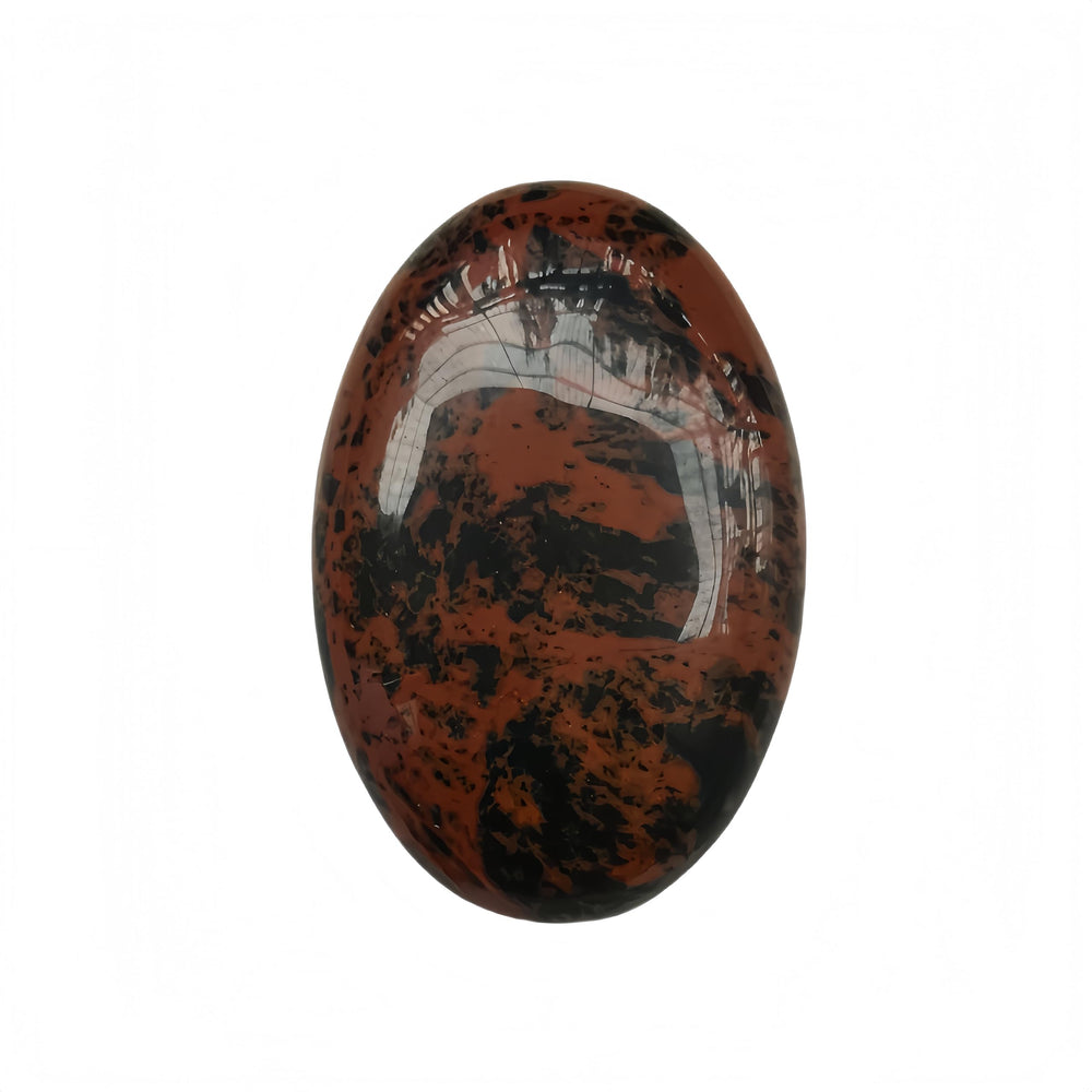 Sunshcat Golden Swan palm crystal oval held for calm focus during meditation